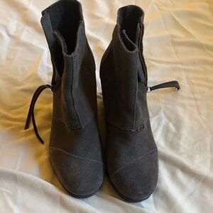 Toms Grey Wedge Ankle Boots